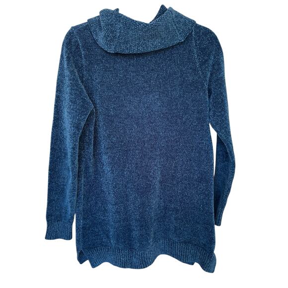 Lands' End Women's Blue Chenille Cowl Neck Sweater Size Medium Tall 10-12 - Picture 5 of 5